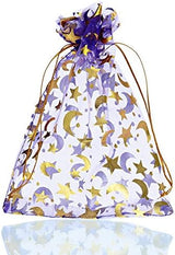 Gift bags - Purple drawstring organza - Wedding jewelry bags - 13x18cm - 100 pieces