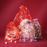 Gift bags - Purple drawstring organza - Wedding jewelry bags - 13x18cm - 100 pieces - 45-Degree Angle