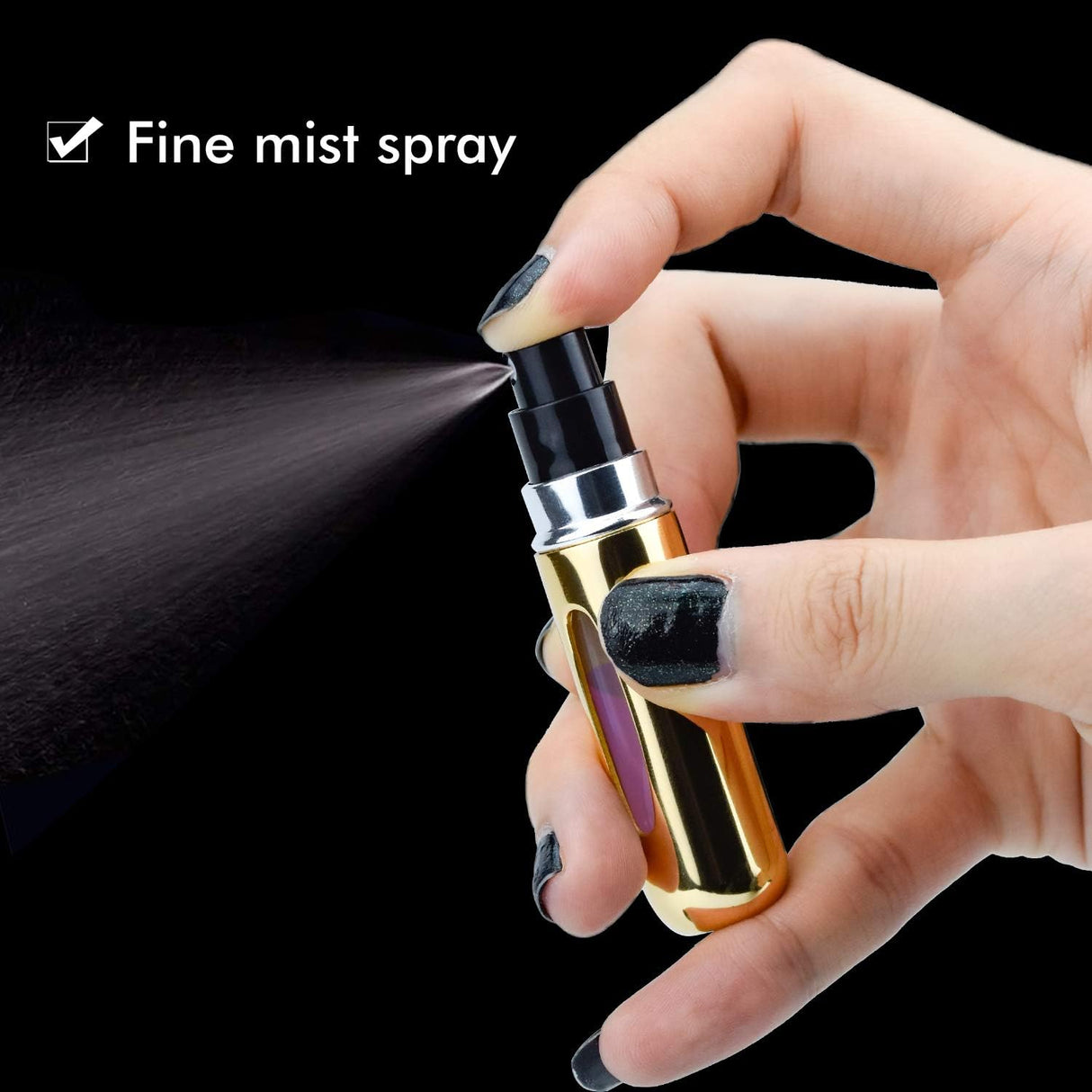 Perfume Spray Bottle 5ml - Mini Travel Atomizer Bottle - Empty Atomizer Bottle with Filling Opening - With Viewing Window - Wallet-Friendly Essential Oil Toner Aftershave - Pack of 5