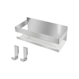 Shower Shelf - No Drilling Required - Strong 3M Self-Adhesive Wall Shelf No Drilling Required - Stainless Steel - Neat Storage Basket for Shampoo and Gel - Shower Organizer - 1 Pack Silver