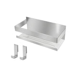 Shower Shelf - No Drilling Required - Strong 3M Self-Adhesive Wall Shelf No Drilling Required - Stainless Steel - Neat Storage Basket for Shampoo and Gel - Shower Organizer - 1 Pack Silver