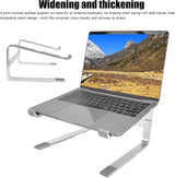 Laptop Stand - Riser - Ergonomic Desktop Computer Stand Made of Aluminum Alloy - with Anti-slip Pads and Ventilation Design - Suitable for 10-17.3 Inch Laptops - Front View