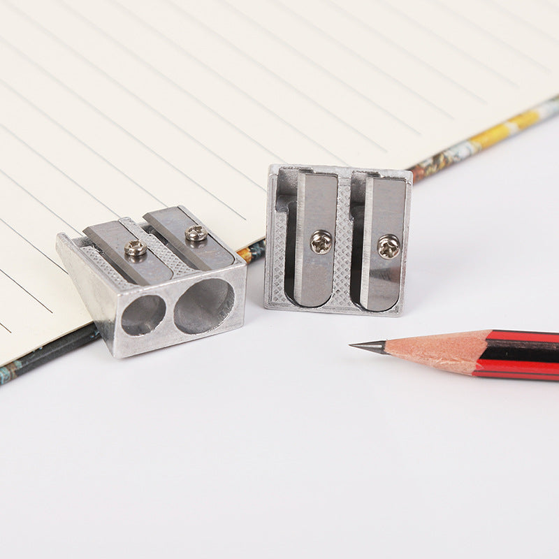 Pencil Sharpener - Pencil Sharpener for Kids - Metal Pencil Sharpener with Double Holes - Makeup & Lip & Eyeliner Sharpener - Suitable for Home Use - 1