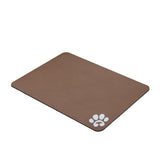 Dog and Cat Feeding Mats - Non-Slip, Super Absorbent Pet Bowl Mat with Footprint Logo - 24 x 16.9 Inches - Brown