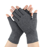 Rheumatism Gloves - Compression Gloves - Unisex - Osteoarthritis - Rheumatism - Arthritis - Repetitive Strain Injury- Carpal Tunnel Syndrome- S - Gray - Top-Down View