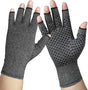 Rheumatism Gloves - Compression Gloves - Unisex - Osteoarthritis - Rheumatism - Arthritis - RSI - Carpal Tunnel Syndrome - S - Heather Grey Half Finger Gel