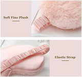 Faux Fur Eye Mask - Soft and Smooth Satin Eye Mask - Sleeping Eye Mask - 2-Pack (Pink + Yellow-Pink) - Side View