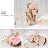 Faux Fur Eye Mask - Soft and Smooth Satin Eye Mask - Sleeping Eye Mask - 2-Pack (Pink + Yellow-Pink)