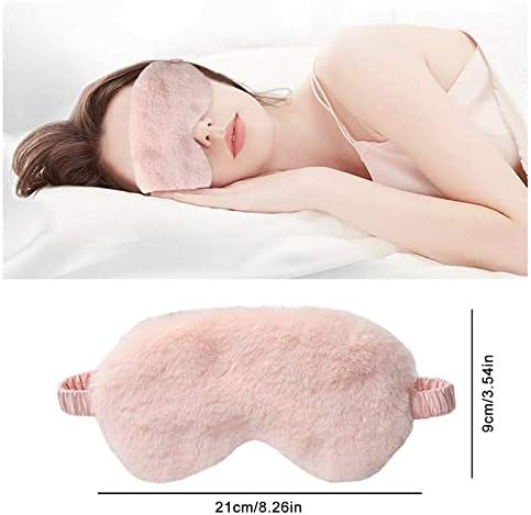 Faux Fur Eye Mask - Soft and Smooth Satin Eye Mask - Sleeping Eye Mask - 2-Pack (Pink + Yellow-Pink)