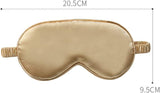 Sleep Mask - Rayon Sleep Mask Set with Headband and Storage Bag - Comfortable Sleep Mask - Perfect for Relaxation and Travel - Fashionable Sleep Mask - Unisex - Gold - Front View