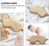 Sleep Mask - Rayon Sleep Mask Set with Headband and Storage Bag - Comfortable Sleep Mask - Perfect for Relaxation and Travel - Fashionable Sleep Mask - Unisex - Gold - Side View