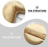 Sleep Mask - Rayon Sleep Mask Set with Headband and Storage Bag - Comfortable Sleep Mask - Perfect for Relaxation and Travel - Fashionable Sleep Mask - Unisex - Gold - Top-Down View