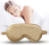 Sleep Mask - Rayon Sleep Mask Set with Headband and Storage Bag - Comfortable Sleep Mask - Perfect for Relaxation and Travel - Fashionable Sleep Mask - Unisex - Gold - 45-Degree Angle