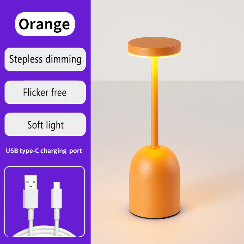 Night light - Minimalist - Scandinavian style - Living room, study, bedroom - Bedside lamp - Orange