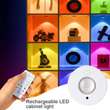LED Cabinet Light - Rechargeable Bar Lamp with Dimmer and Remote Control - 500mAh USB Dimmable Recessed Light - Suitable for Kitchen, Bedroom, etc. - Top-Down View