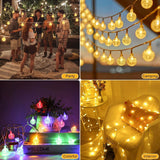LED string lights with balls - battery operated - suitable for family gatherings, patios, gardens and weddings (6 m, 40 LEDs, warm color) - Top-Down View