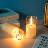 LED electronic candles, plastic candles, candle holders, flameless fireplaces, suitable for all kinds of festivals, 3 different sizes (5.5*10cm, 5.5*12.5cm, 5.5*15cm) - Side View