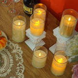 LED electronic candles, plastic candles, candle holders, flameless fireplaces, suitable for all kinds of festivals, 3 different sizes (5.5*10cm, 5.5*12.5cm, 5.5*15cm) - Top-Down View