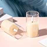 LED electronic candles, plastic candles, candle holders, flameless fireplaces, suitable for all kinds of festivals, 3 different sizes (5.5*10cm, 5.5*12.5cm, 5.5*15cm) - 45-Degree Angle