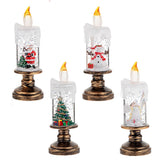 LED Candles - LED Christmas Flameless Candle Lamp - Suitable for Home Decoration - Christmas Snowball Candle - Rotating Candle Desk Night Light - Christmas Window Candle Holder - Battery Operated - Santa Claus