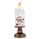 LED Candles - LED Christmas Flameless Candle Lamp - Suitable for Home Decoration - Christmas Snowball Candle - Rotating Candle Desk Night Light - Christmas Window Candle Holder - Battery Operated - Snowman