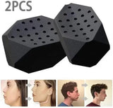 Jawline Trainer - Silicone Jaw Trainer - Powerful jaw trainer and jawline shaper for all levels - Slimmer, firmer and contours the face - 2 pieces (black + white) - Top-Down View