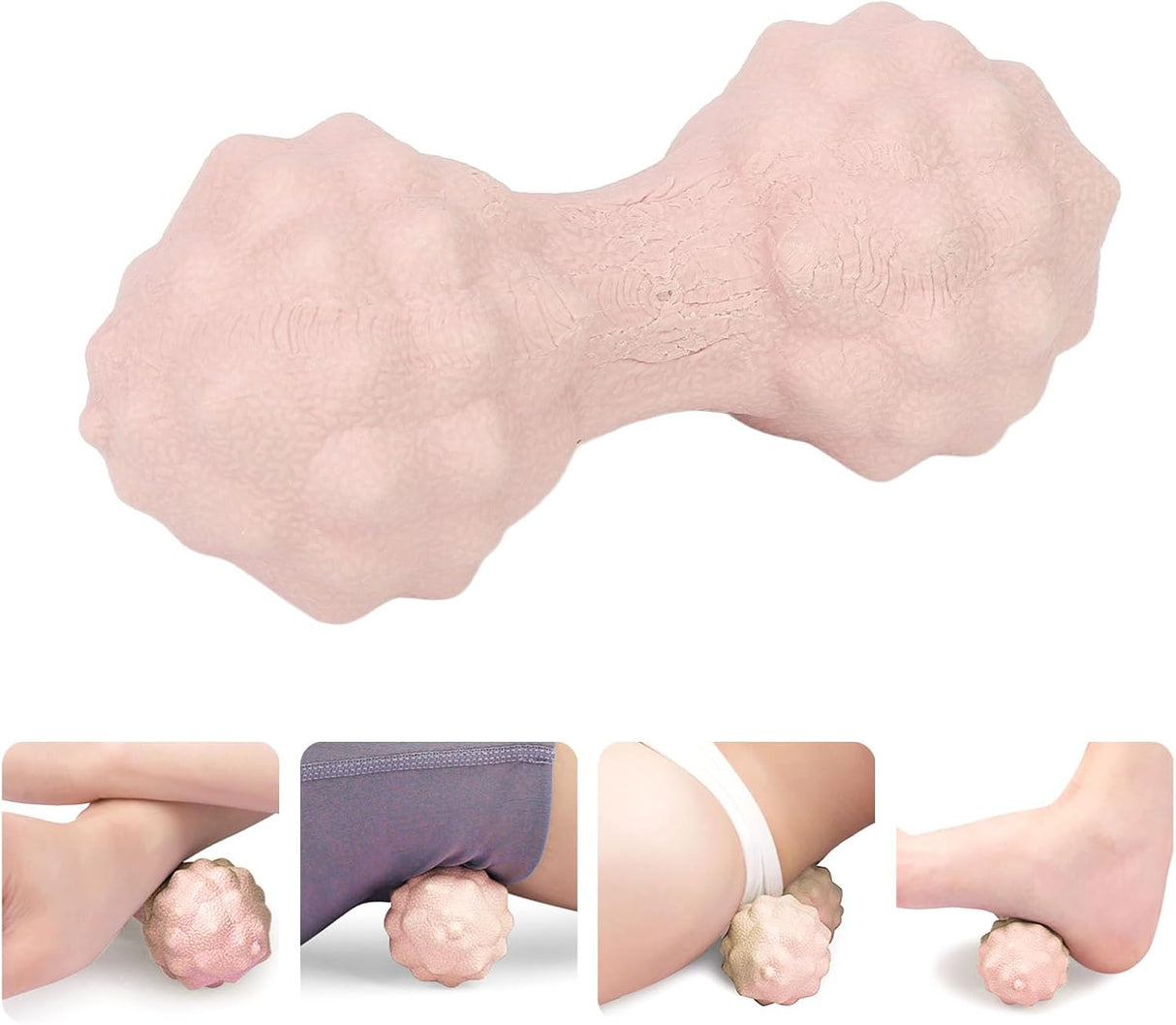 Massage Ball - Peanut Massage Ball - Multidirectional Massage Ergonomic Soft Double Hockey Ball Massage Ball - For Stress Relief Deep Tissue Massage - Pink