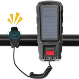 Bicycle Light - Bicycle Front Light - Rechargeable - Solar Powered with High Durability, Dual Lights Ultra-Bright with Horn Function, USB Rechargeable - Front View
