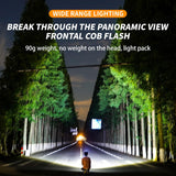 Rechargeable LED Headlamp - 230° Wide Beam Headlamp for Night Walking, Running, Camping, Night Fishing and Cycling - Multifunctional Rechargeable Headlamp and Neck Torch - Waterproof, Super Bright COB LED Light with Adjustable Strap - 45-Degree Angle