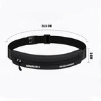 Waterproof Running Belt Waist Pack with Reflective Strip, Slim Phone and Key Pouch for Jogging, Cycling and Gym Training, Black