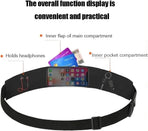 Waterproof Running Belt Waist Pack with Reflective Strip, Slim Phone and Key Pouch for Jogging, Cycling and Gym Training, Black