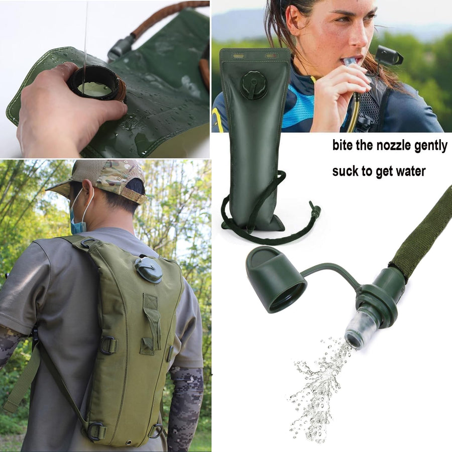 3L Hydration Backpack with Food Grade Water Bladder, Lightweight Running and Hiking Pack for Cycling, Camping and Outdoor Use, Khaki