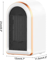 Fan Heater - 1200W Portable Heater with PTC Graphene Heating - Fast Heating, 360° Heat Circulation, Quiet Operation, 12-Hour Timer, LED Display - Front View