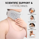 Neck Brace - Neck Pain - Neck Brace for Pain Relief and Support, Soft Adjustable Cervical Collar, Neck Traction Device, Neck Protectors for Spinal Stability and Alignment, Neck Pressure Relief for Men and Women - Gray - Top-Down View