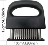 Meat Tenderizer - 48 Pin Stainless Steel Meat Tenderizer - 304 Stainless Steel Meat Tenderizer for Steak, Pork, Lamb - Portable and Lightweight Design - Kitchen Tool for Tender and Juicy Meat - Front View