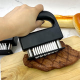 Meat Tenderizer - 48 Pin Stainless Steel Meat Tenderizer - 304 Stainless Steel Meat Tenderizer for Steak, Pork, Lamb - Portable and Lightweight Design - Kitchen Tool for Tender and Juicy Meat - Top-Down View