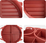 Airfryer Accessories – Airfryer Baking Tray – Silicone Airfryer Basket Liner with Four-Compartment Divider – Oven Safe Grilling Mats – Silicone Airfryer Bowl for Baking & Cooking – Gray – 1 Piece - 45-Degree Angle