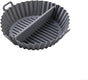 2 Pack Divided Silicone Air Fryer Liners, Non-Stick Reusable Baking Baskets for Oven and Air Fryer, Grey, 20 x 20 x 4.5 cm