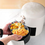 2 Pack Divided Silicone Air Fryer Liners, Non-Stick Reusable Baking Baskets for Oven and Air Fryer, Grey, 20 x 20 x 4.5 cm