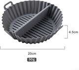 2 Pack Divided Silicone Air Fryer Liners, Non-Stick Reusable Baking Baskets for Oven and Air Fryer, Off White and Grey, 20 x 20 x 4.5 cm