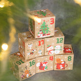 Christmas Box – Candy Boxes – 24 Piece Advent Calendar Gift Box Set – 7x7x7 cm Paper Countdown Boxes with Santa Claus & Snowman Designs – Perfect for Chocolates, Sweets & Small Gifts - Front View