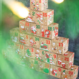 Christmas Box – Candy Boxes – 24 Piece Advent Calendar Gift Box Set – 7x7x7 cm Paper Countdown Boxes with Santa Claus & Snowman Designs – Perfect for Chocolates, Sweets & Small Gifts
