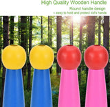 Adjustable Children's Skipping Rope (2 Pieces) - with Wooden Handle and Cotton Rope - 285 cm - For Boys & Girls - Fitness & Games - Side View