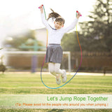 Adjustable Children's Skipping Rope (2 Pieces) - with Wooden Handle and Cotton Rope - 285 cm - For Boys & Girls - Fitness & Games - Top-Down View