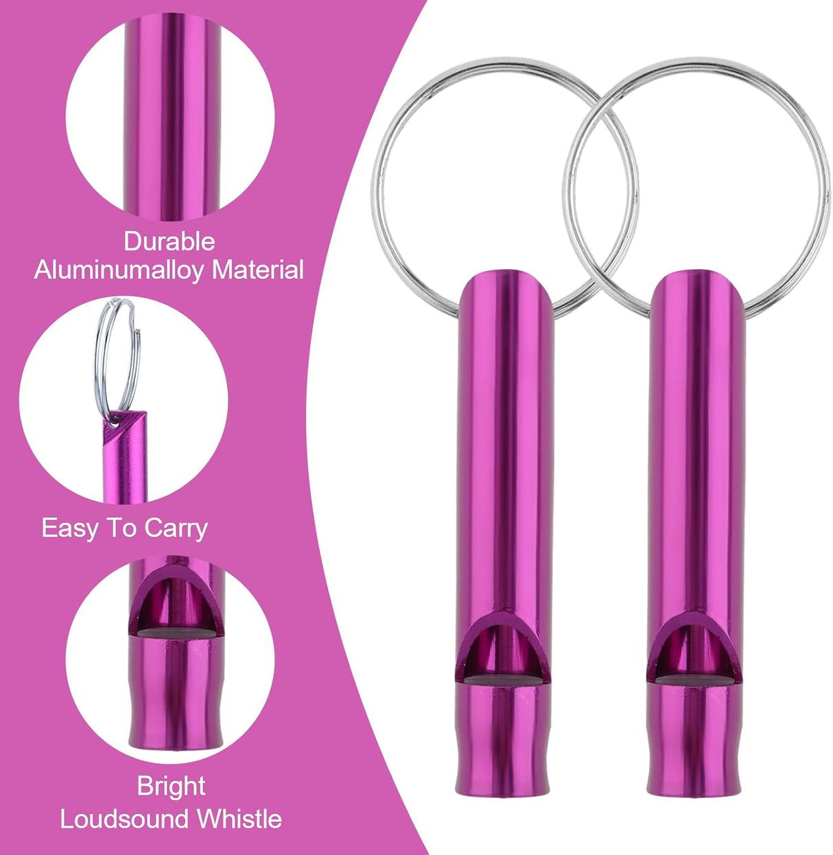12 Pack Metal Referee Whistles with Keyrings, Loud Signal Whistles for Sports, School, Coaching, Events and Outdoor Use, Assorted Colours