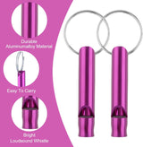 12 Pack Metal Referee Whistles with Keyrings, Loud Signal Whistles for Sports, School, Coaching, Events and Outdoor Use, Assorted Colours