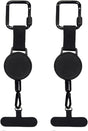 Anti-theft Phone Cord - Set of 2 - Retractable - With Belt Clip - Safety Cord for Smartphone - Black