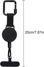 Anti-theft Phone Cord - Set of 2 - Retractable - With Belt Clip - Safety Cord for Smartphone - Black