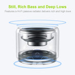 Mini Bluetooth Speaker (Black) | Portable & Pocket-Sized | Powerful Bass with Passive Radiator | 12-Hour Battery Life | Ideal for Outdoors