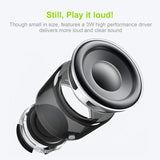 Mini Bluetooth Speaker (Black) | Portable & Pocket-Sized | Powerful Bass with Passive Radiator | 12-Hour Battery Life | Ideal for Outdoors - Side View